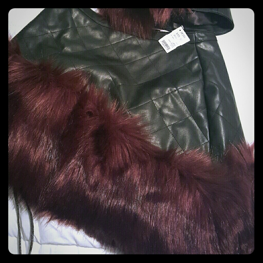 Skirt fux fur and  vest set